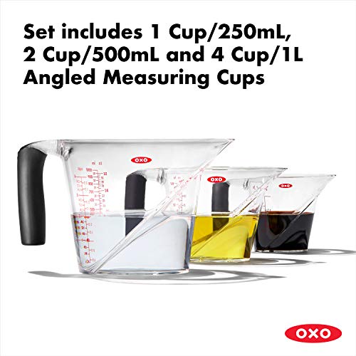 Lot de 3 tasses à mesurer coudées OXO Good Grips